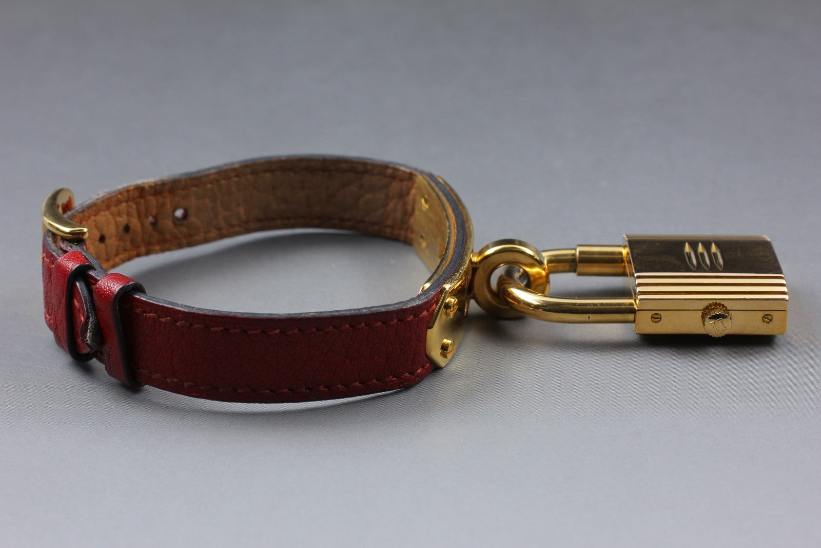 Vintage [Exc+5 Box] HERMES Kelly Watch Gold Red "U" Woman's Quartz Watch JAPAN