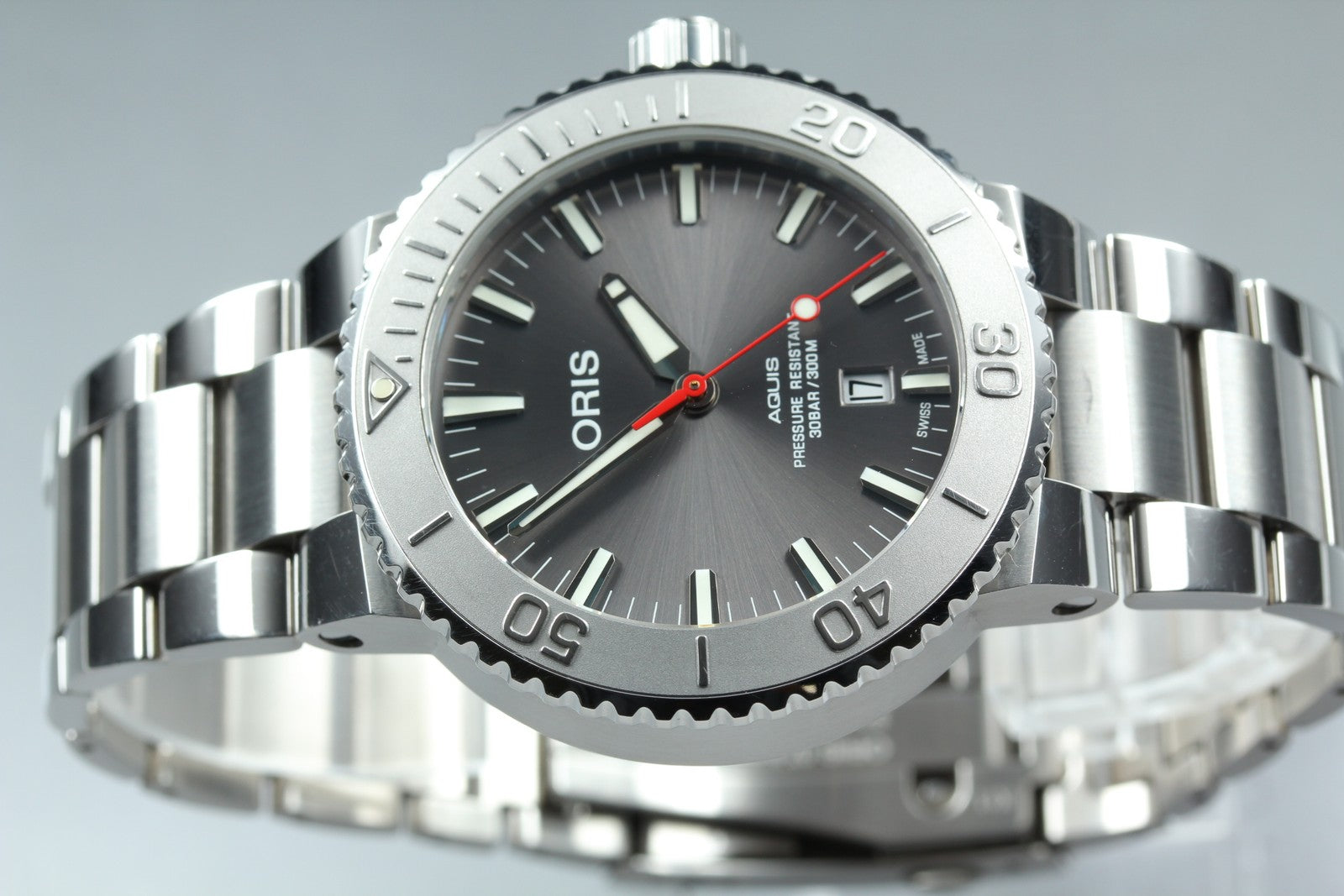 ORIS Aquis Date 01 733 7730 4153 Gray Dial 43mm Automatic Men's Watch [w/Box]