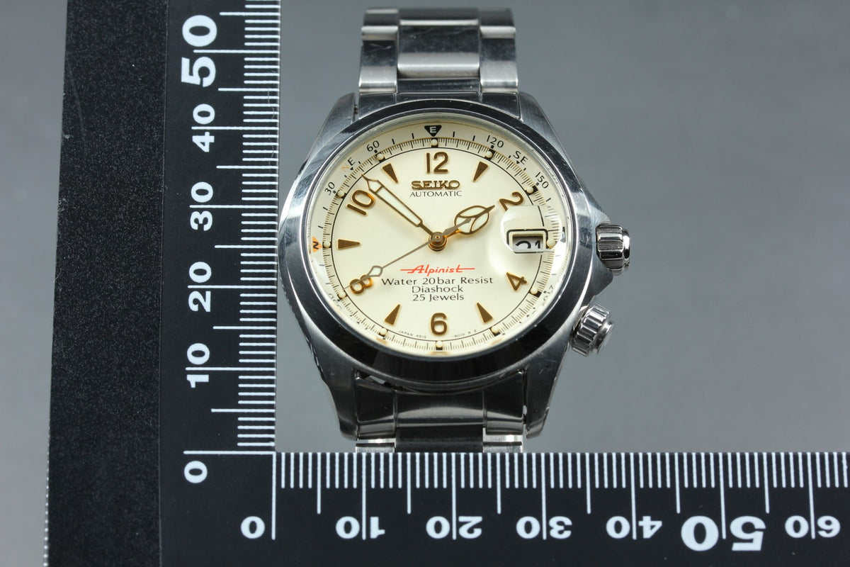 [Overhauled] SEIKO Red Alpinist 4S15-6000 SCVF007 Cream Automatic Men's JAPAN