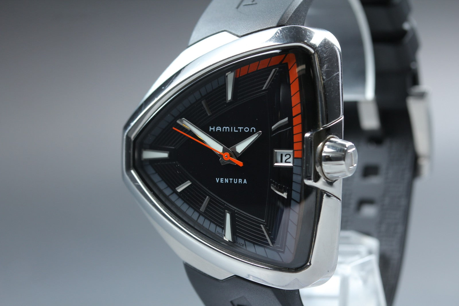 Hamilton Ventura Elvis80 H245510 Quartz Date Men's Black Watch 41mm JP Exc+5*Box