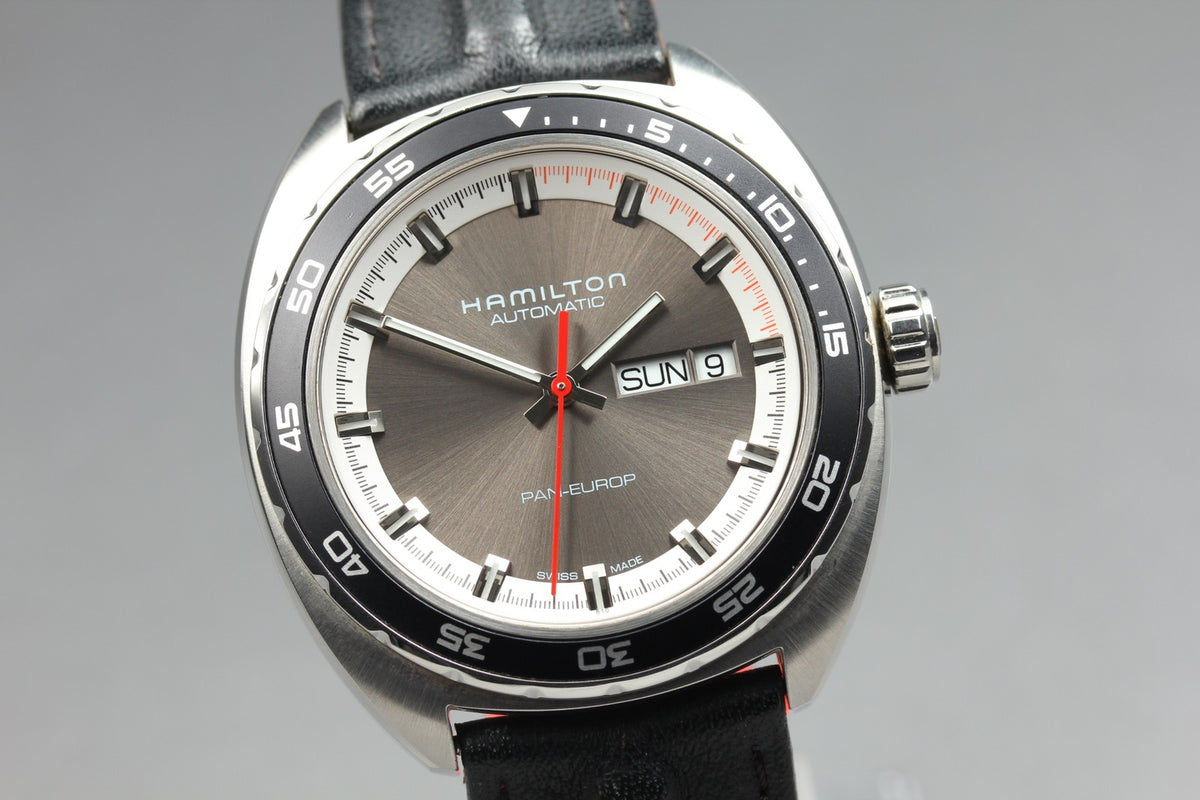 Hamilton Pan Europ H354150 H600354104 Automatic Day/Date Men's Watch 43mm JAPAN