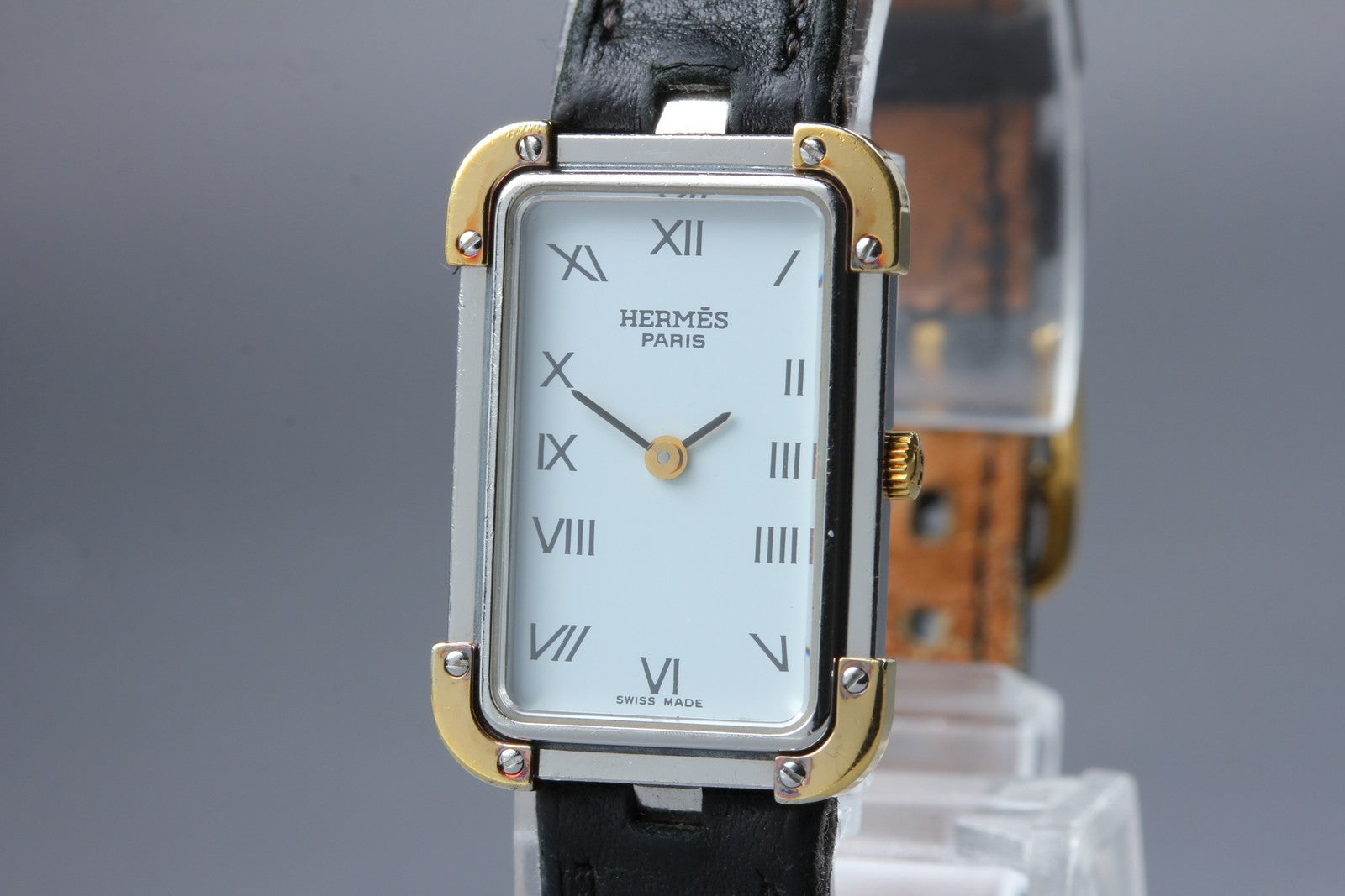 [Exc+5] New Batt HERMES Croisiere CR1.240 White Dial Quartz Women's 18mm JAPAN