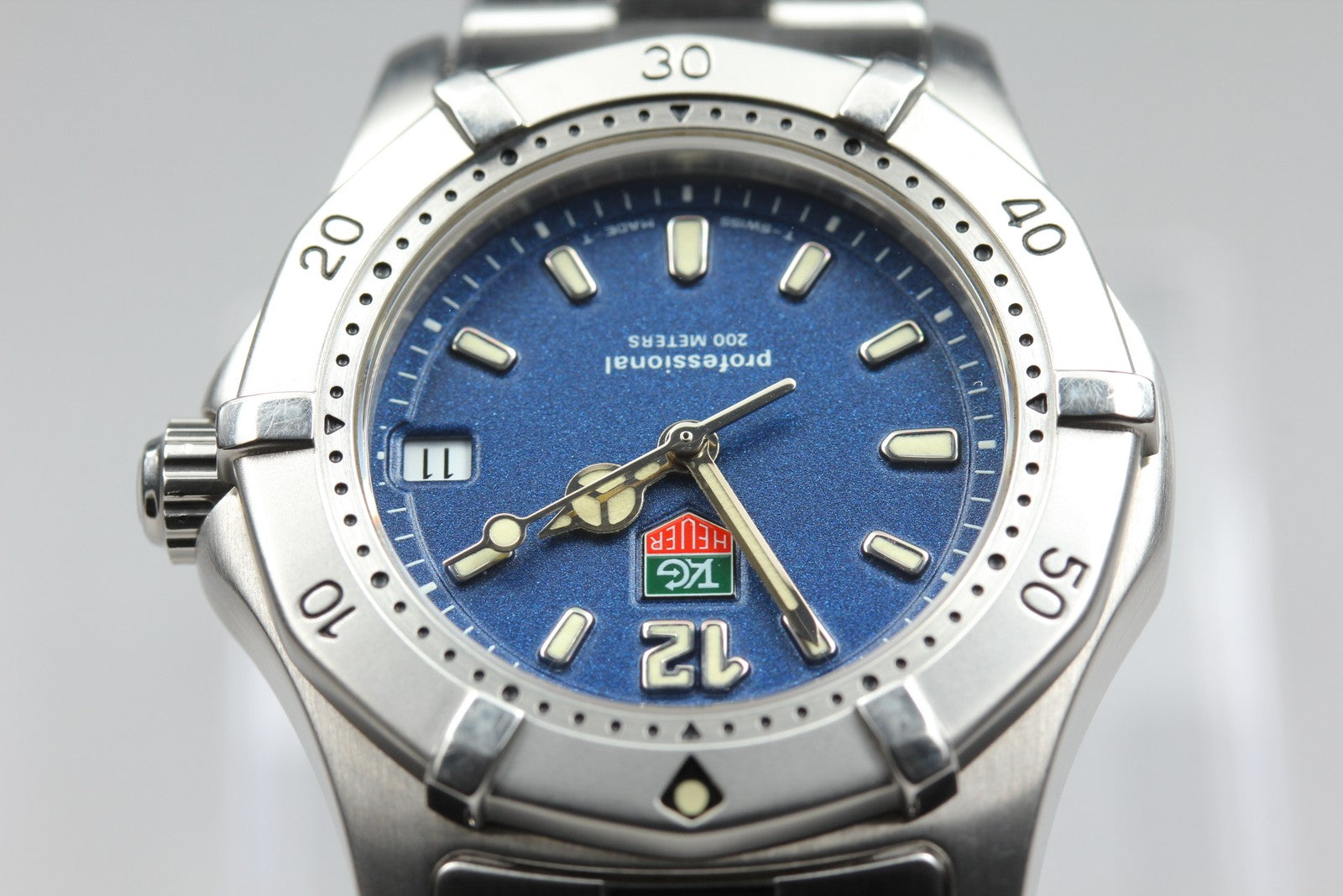 Battery replaced TAG HEUER Professional 200m WK1213 Blue Men's Watch 35mm JAPAN
