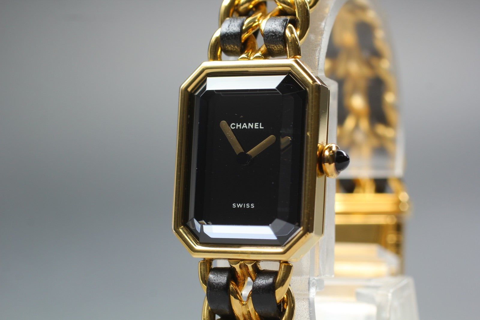 [Exc+5 Box] CHANEL Premiere L Size Black Dial 20mm Gold Quartz Women’s Watch