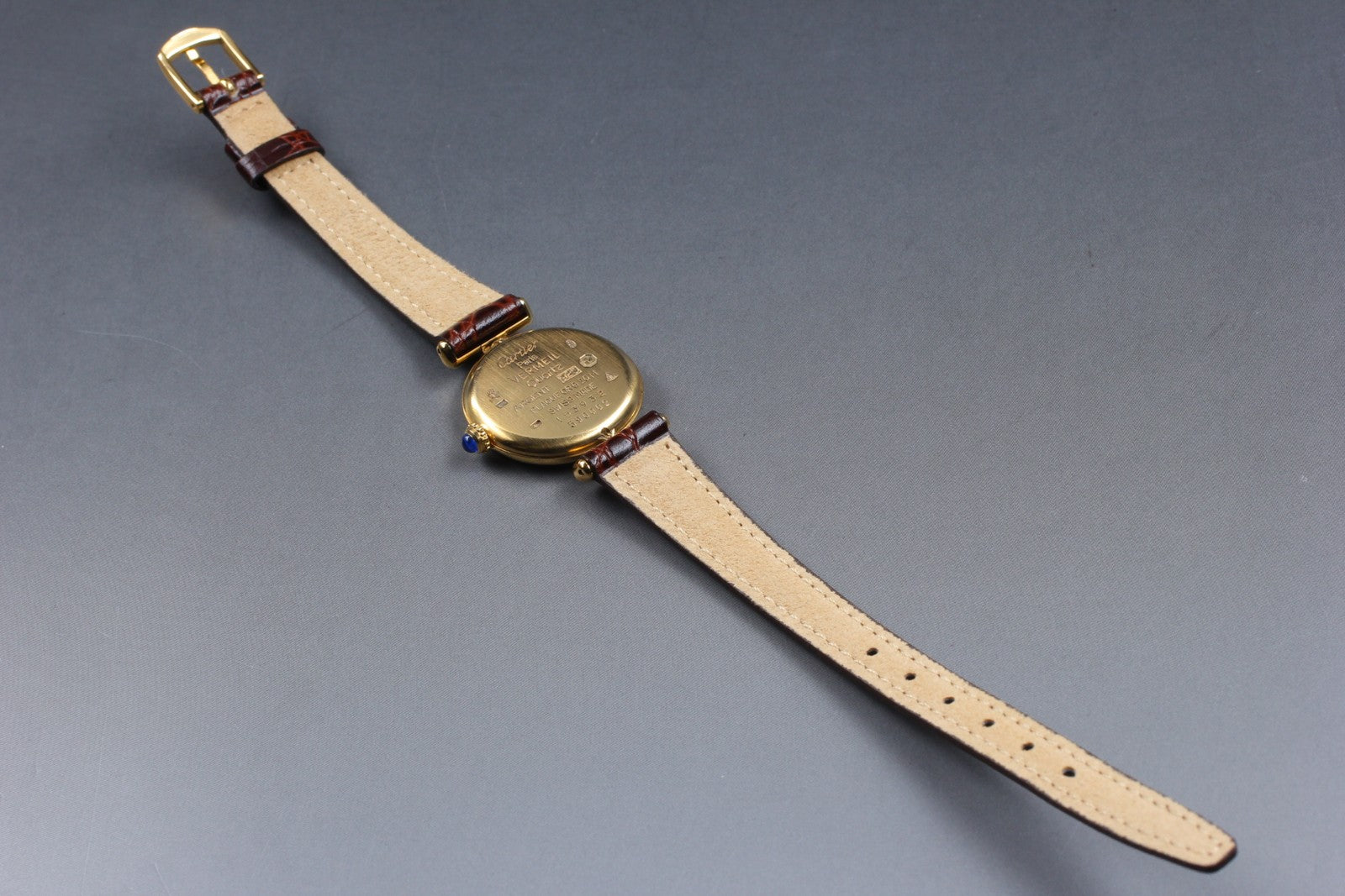 Vintage [Exc+5] Cartier Must Colisee Vermeil 590002 Gold Brown Women's Qz Watch