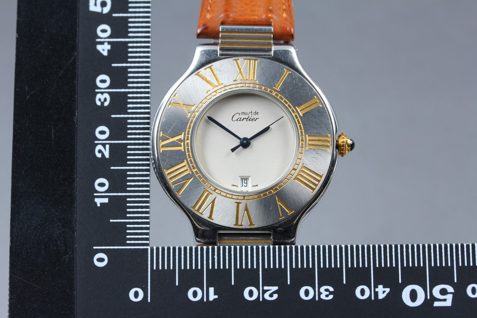 Vintage [Exc+5 Box] Cartier Must de Cartier 21 126000P 34mm Men's Quartz Watch