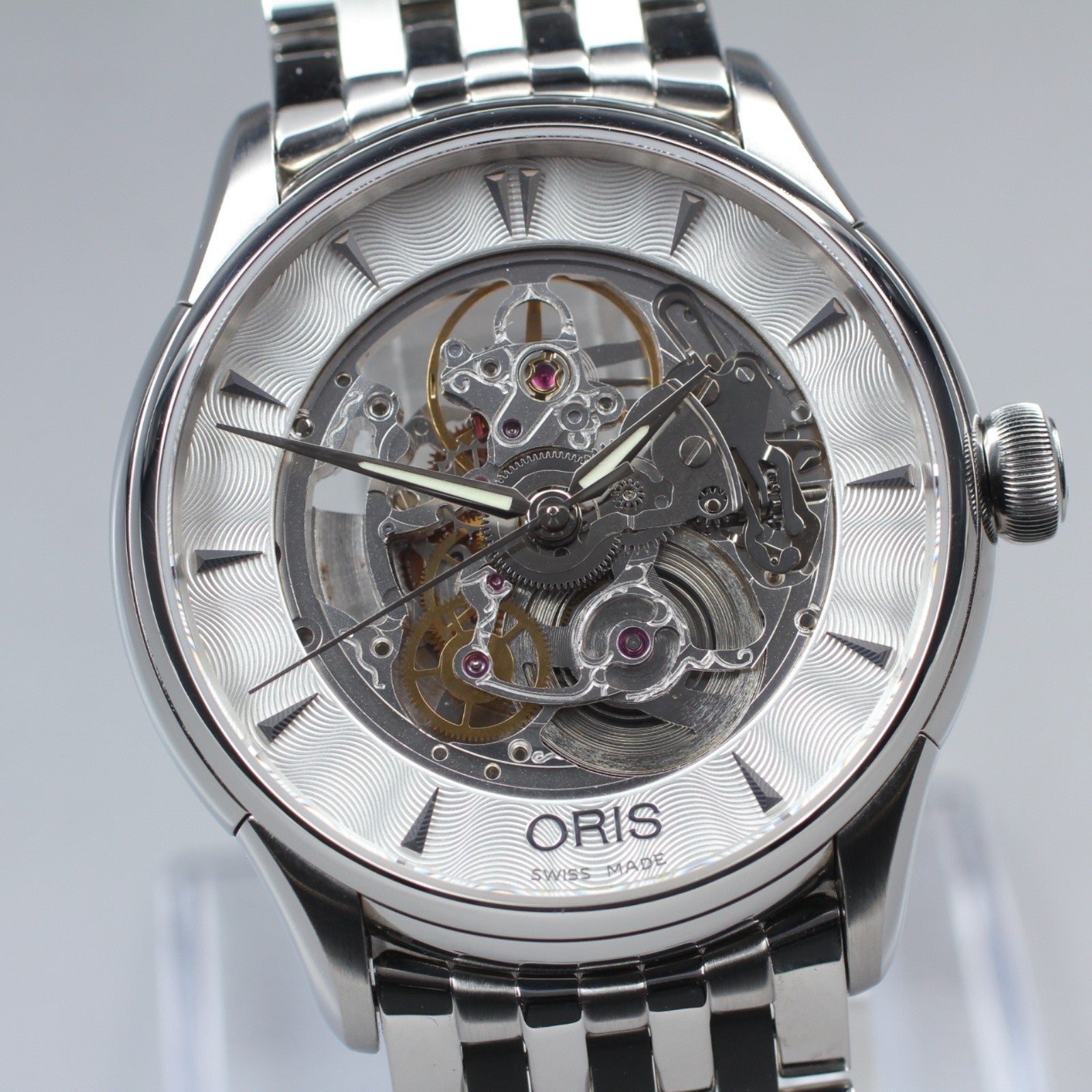 [N MINT]Box ORIS Artelier 7591-01 skeleton Dial Automatic Men's Watch 40mm JAPAN