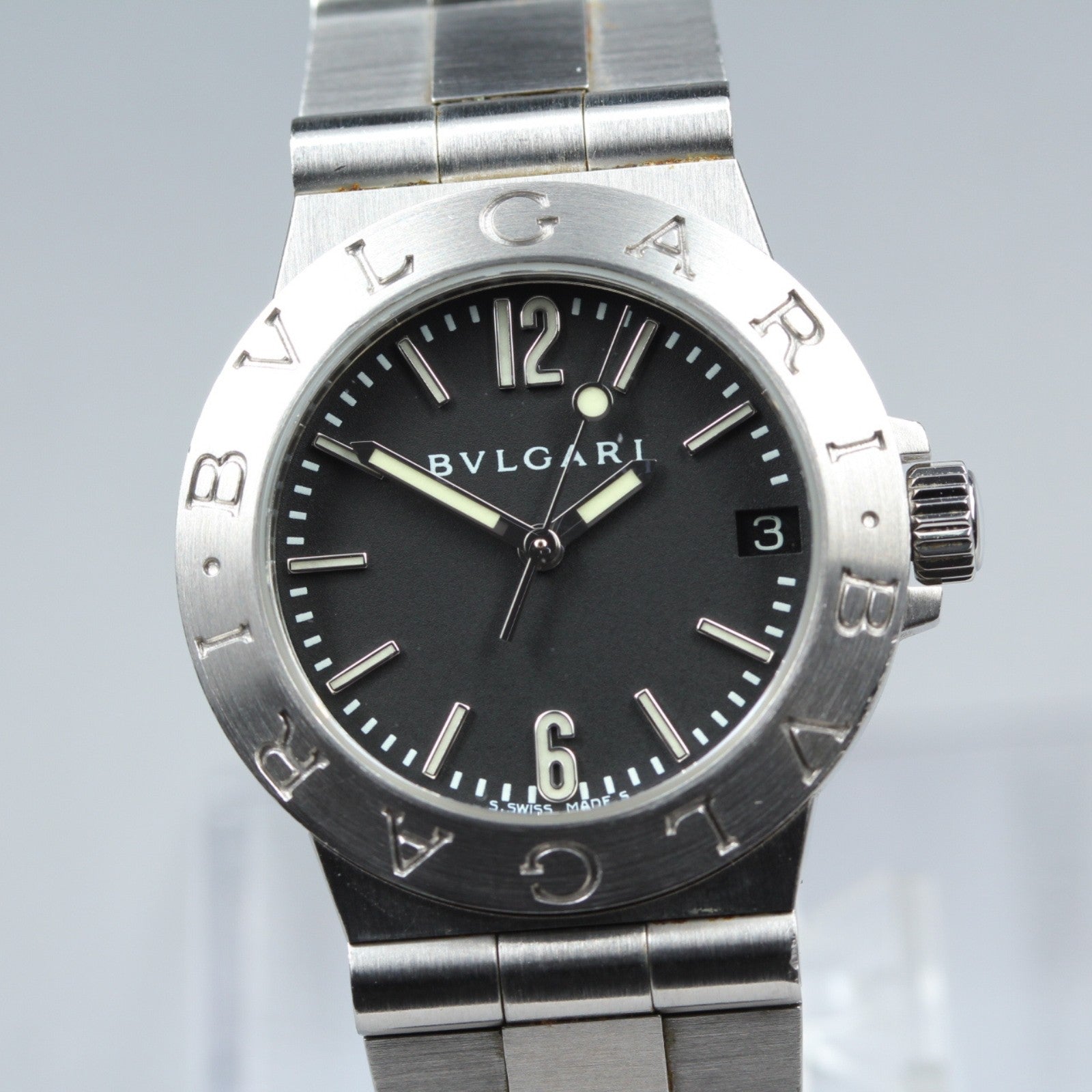 New Batt BVLGARI Diagono Sports LCV29S White Quartz Ladies Watch 29mm JAPAN