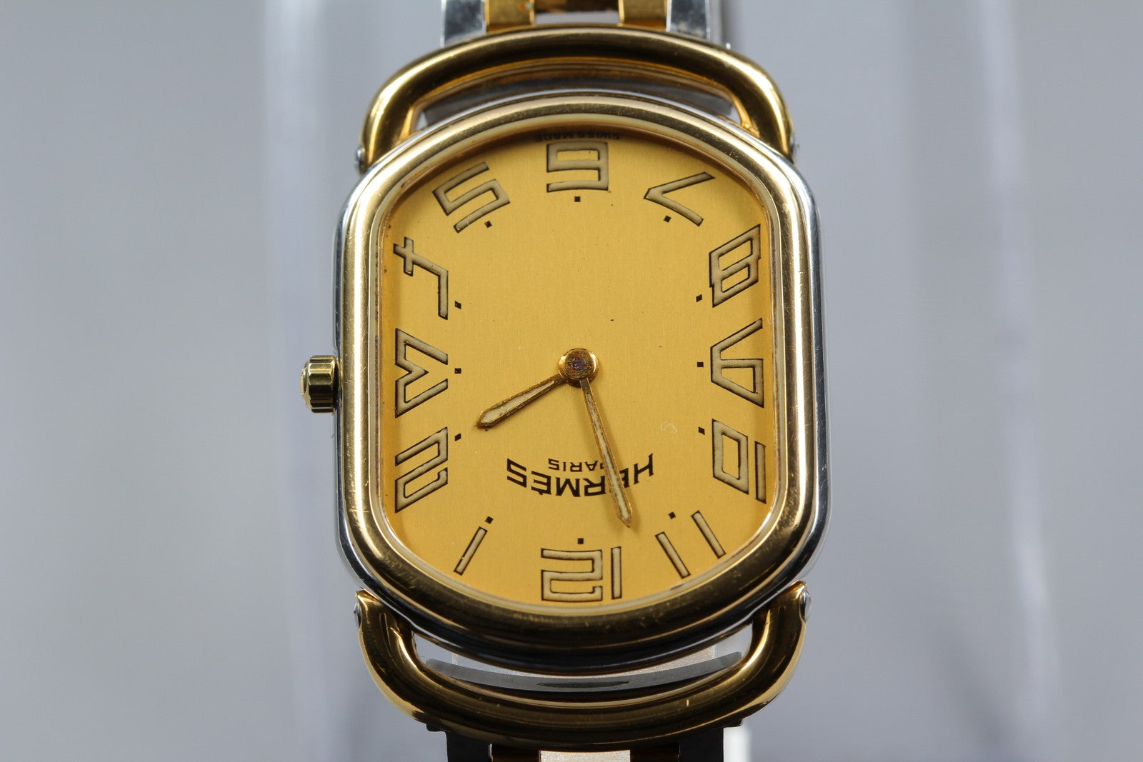 New Batt HERMES Rally RA1.240 Quartz Gold Dial Women's Watch 25mm JAPAN Box