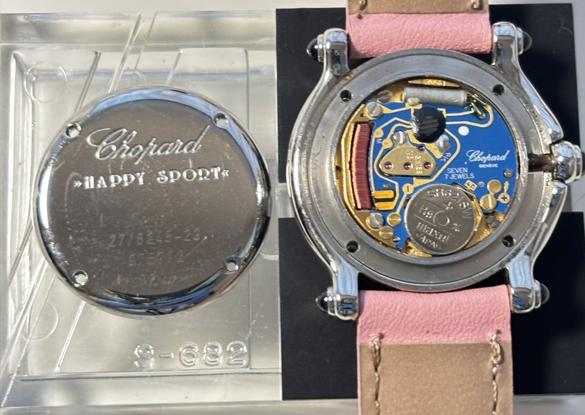 Chopard Happy Sport 27/8245-23 Moon Star Pink Diamond Quartz Women’s Watch [Box]