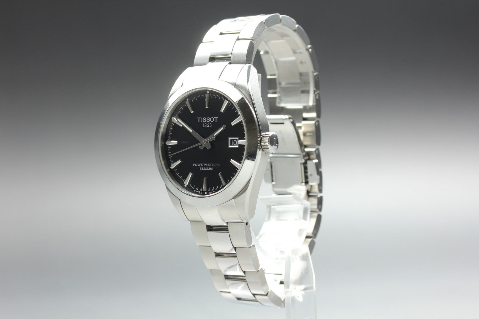 TISSOT Gentleman T127407A Automatic Black Date Men's Watch 40mm JAPAN Box