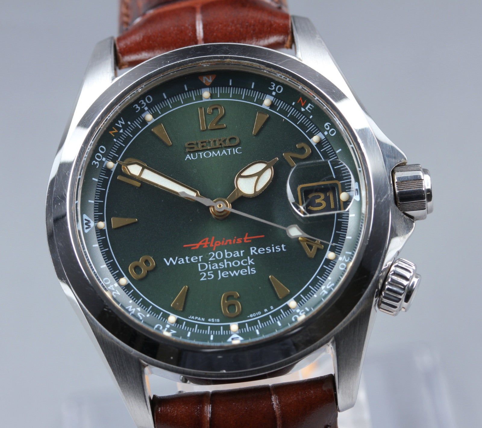 [Exc+5] SEIKO Alpinist 4S15-6000 SCVF009 Green Dial Automatic Men's Watch JAPAN