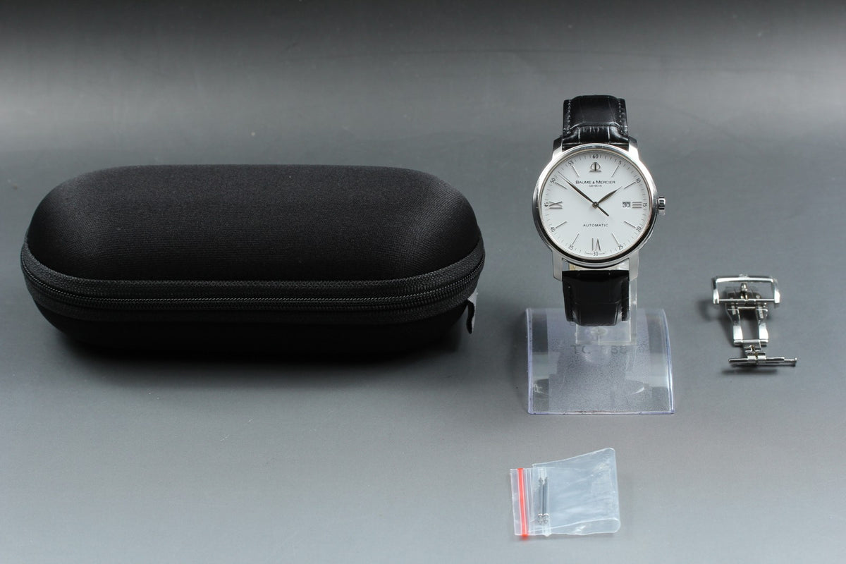 BAUME＆MERCIER Classima 65534 Automatic White Date Men's Watch 42mm JAPAN