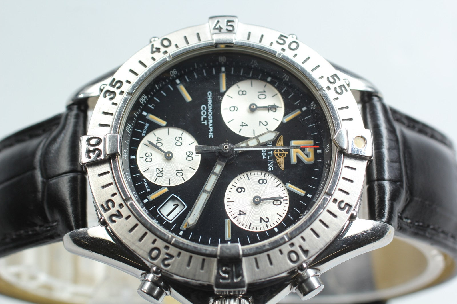 Breitling Colt Chronograph A53035 Black Dial Quartz 38mm Men's Watch