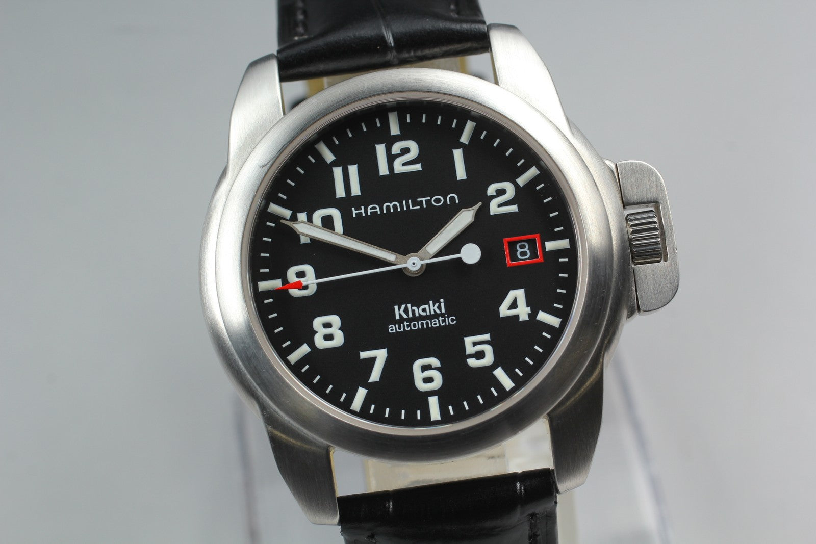 [Exc+5 Box] Hamilton Khaki Date Automatic 6311 Black Silver 40mm Men's Watch