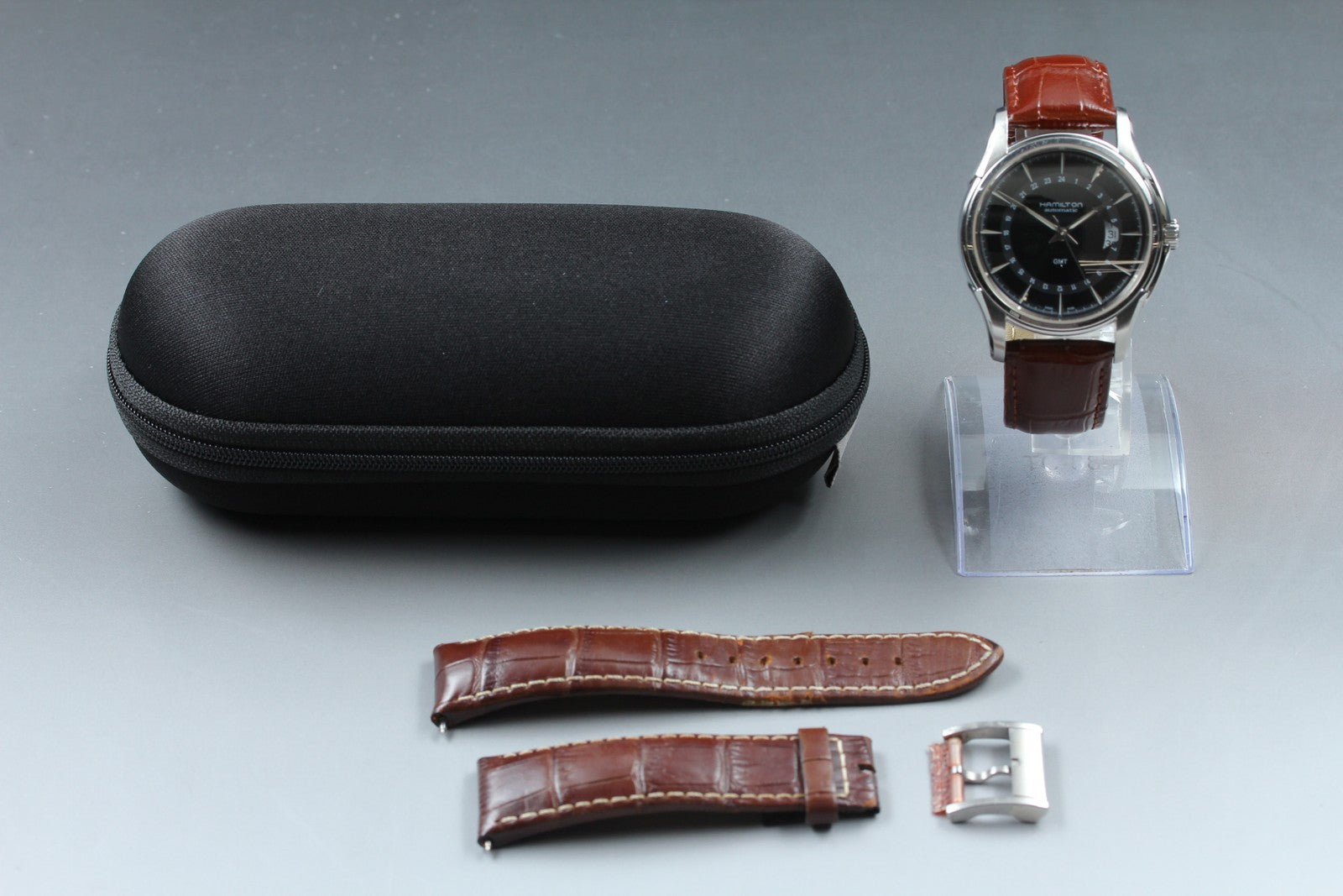Hamilton Jazzmaster Traveler GMT Automatic Black Dial Men's Watch 42mm JAPAN
