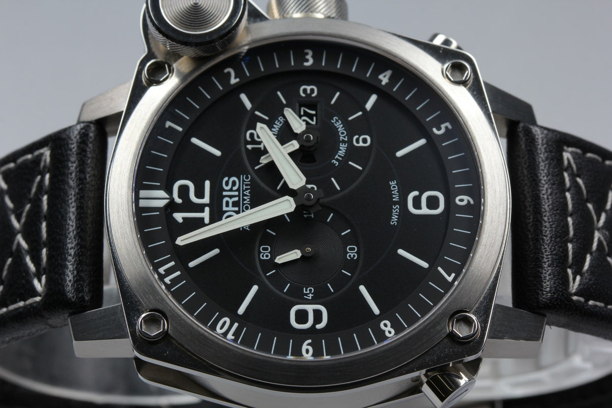 ORIS BC4 Flight Timer 7615 Automatic Black Dial Men's Watch 43mm JAPAN
