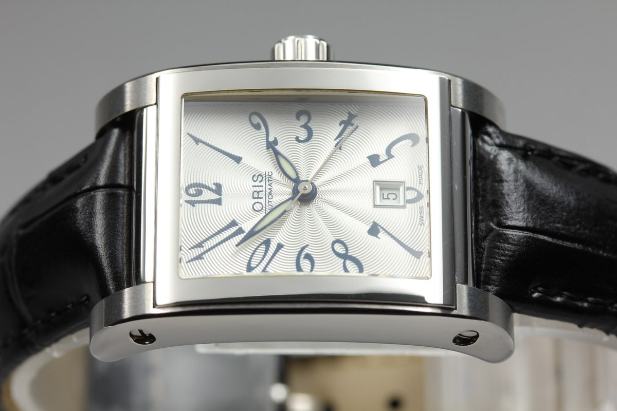 ORIS Rectangular 7526 Automatic Date Silver Dial Men's Watch 24mm From JAPAN
