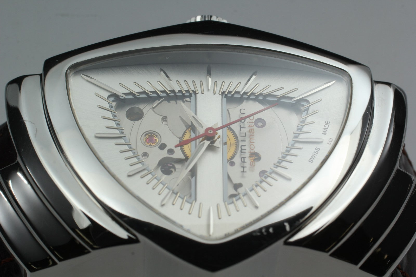 [Exc+5 Box] HAMILTON Ventura H245150 Automatic Brown Silver Men's Watch JAPAN