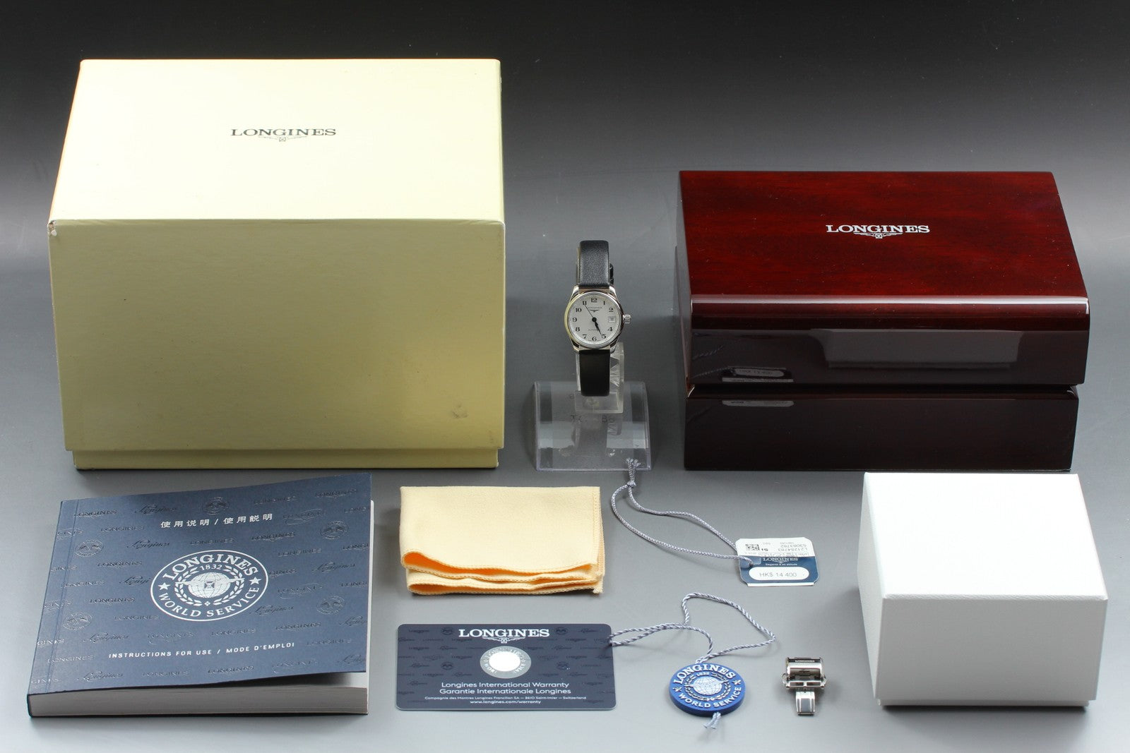 Longines Master Collection L2.128.4 25mm White Dial Black AT Women's Watch [Box]