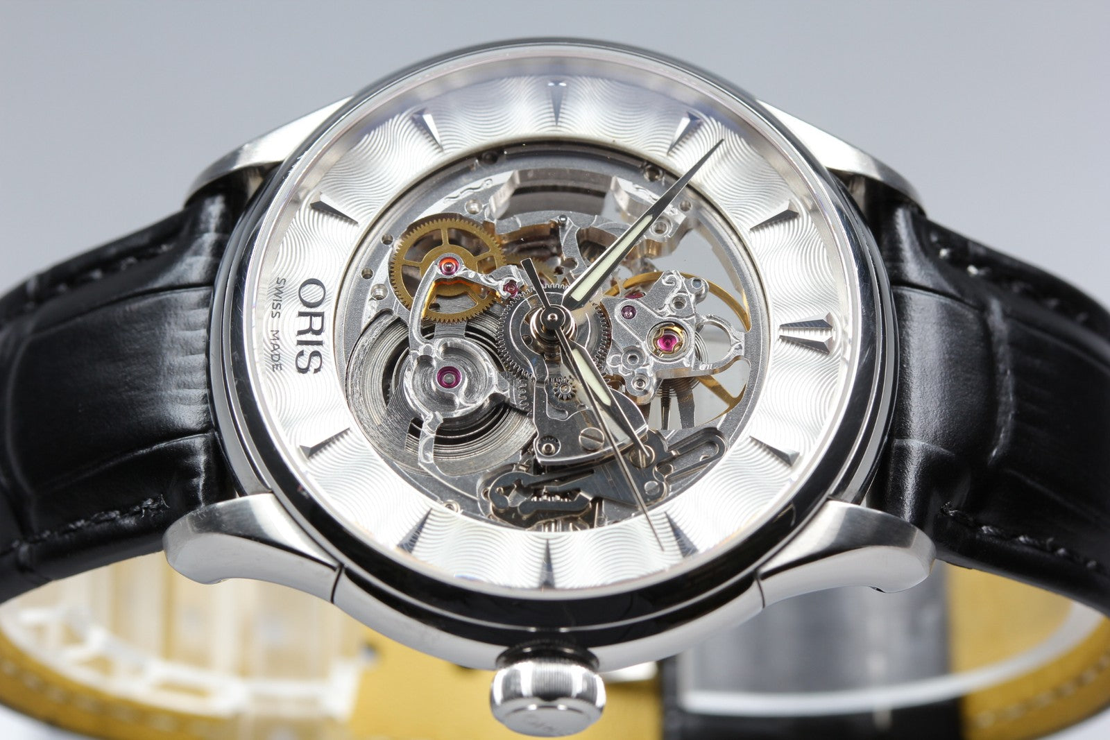 ORIS Artelier Skeleton 7591-01 Date Silver Black 39mm Automatic Men's Watch