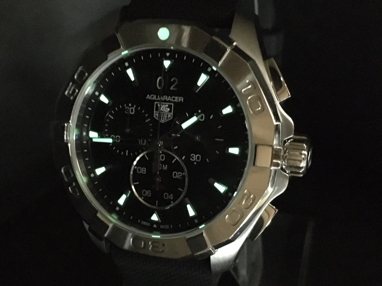 [N MINT]Box TAG HEUER Aquaracer CAY1110-0 Black Quartz Men’s Watch 44mm JAPAN