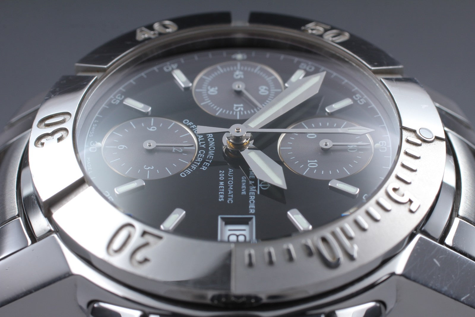 [Exc+5]Box BAUME＆MERCIER Capeland 65352 Black Automatic Men's Watch 40mm JAPAN
