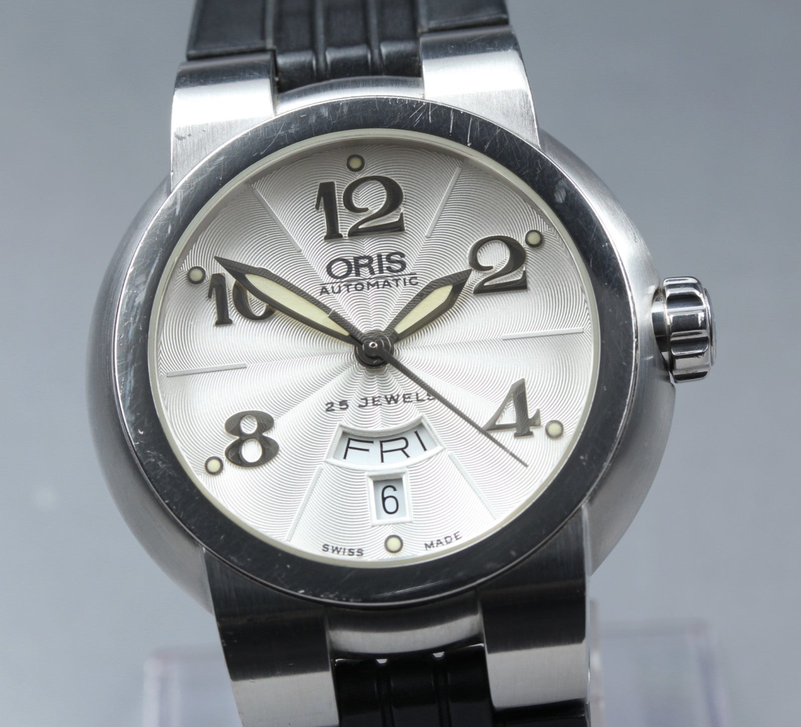 [Exc+5] ORIS TT1 Day Date 7517-41 Automatic 40mm Silver Black Men's Watch JAPAN