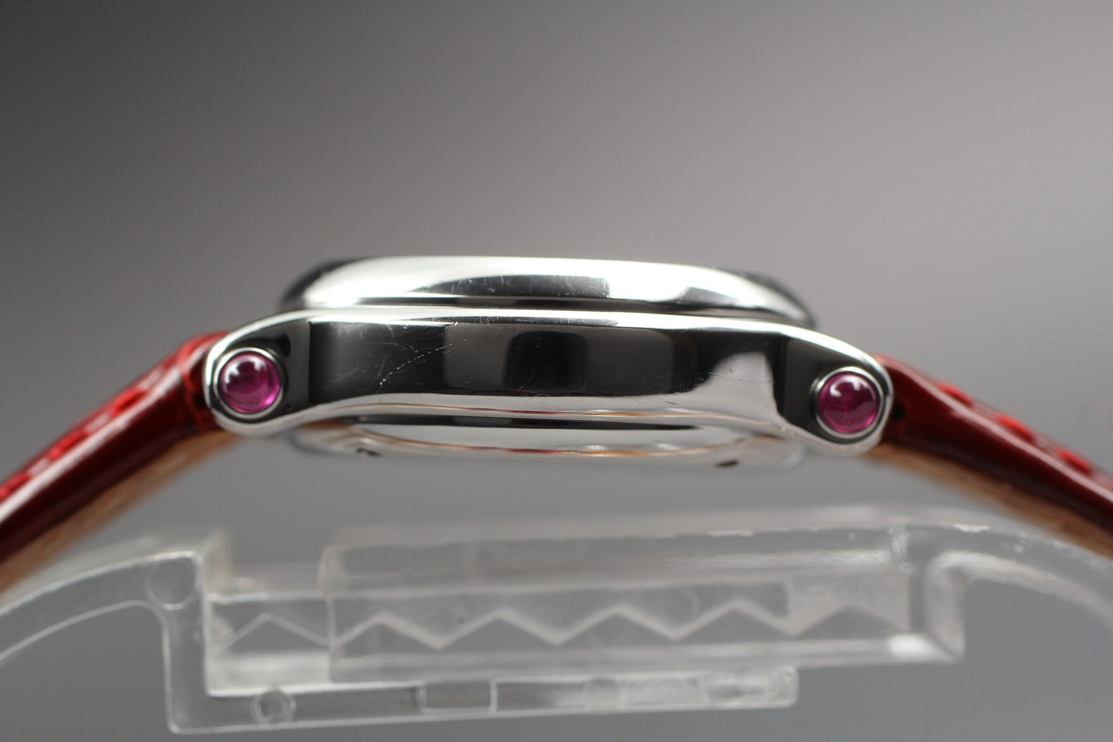 EXC+5 Chopard Happy Sports 27/8245-42 Heart Diamond Red Silver Qz Women’s Watch