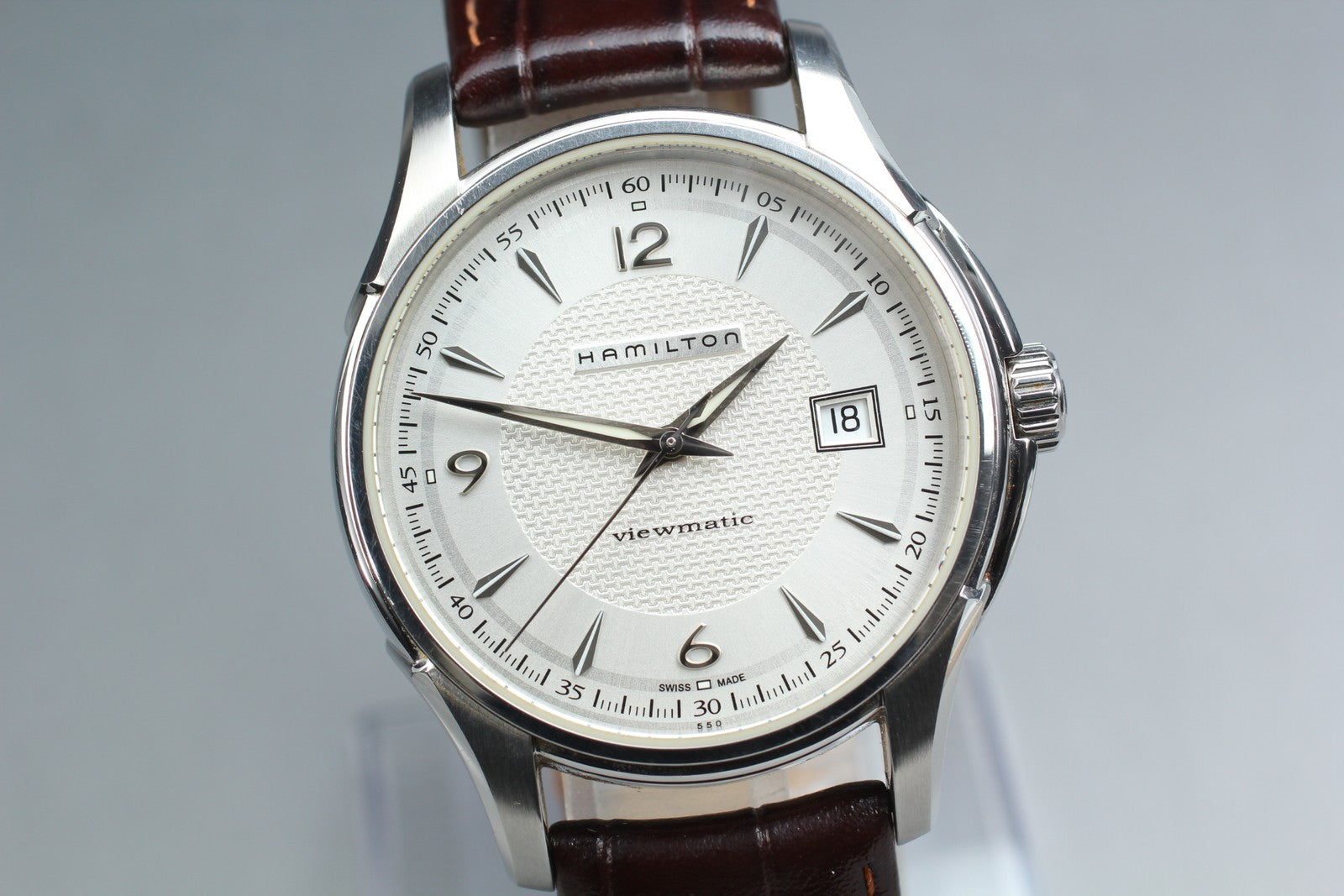 Hamilton Jazzmaster H325150 Silver Automatic Date Men's Watch 40mm JAPAN Box