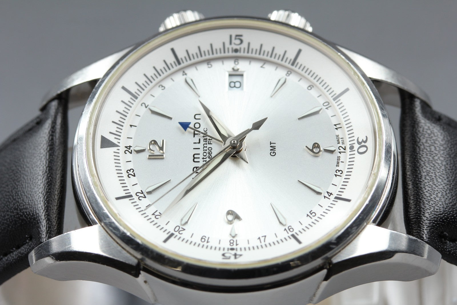overhauled HAMILTON Jazzmaster Traveler H326250 Silver Men's Date Automatic GMT