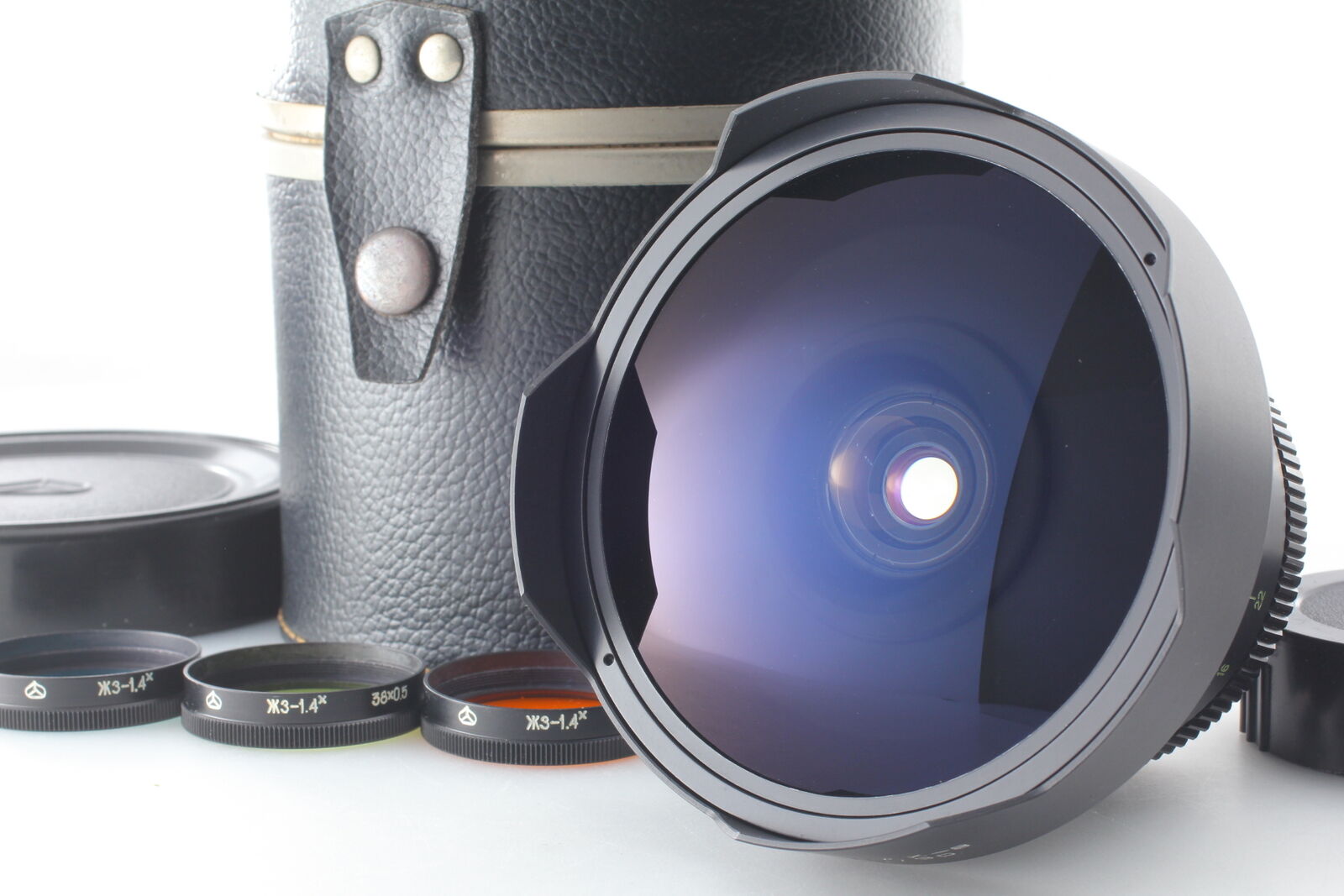 [Near MINT w/ Case] Zodiak 8B 30mm f3.5 Fish Eye Lens for Kiev88 From JAPAN