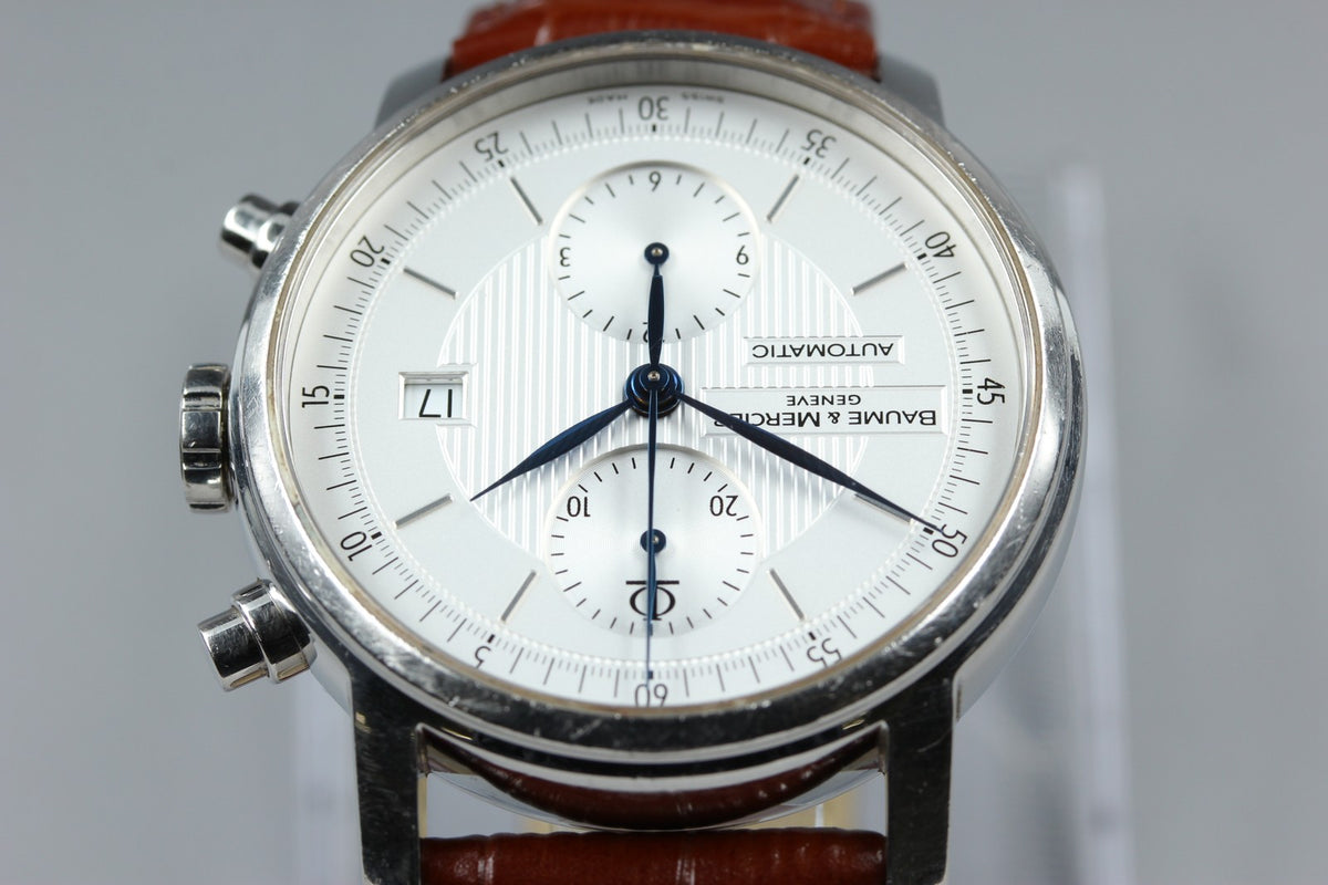 BAUME＆MERCIER Classima 65560 Automatic Chronograph White Men's Watch 42mm JAPAN