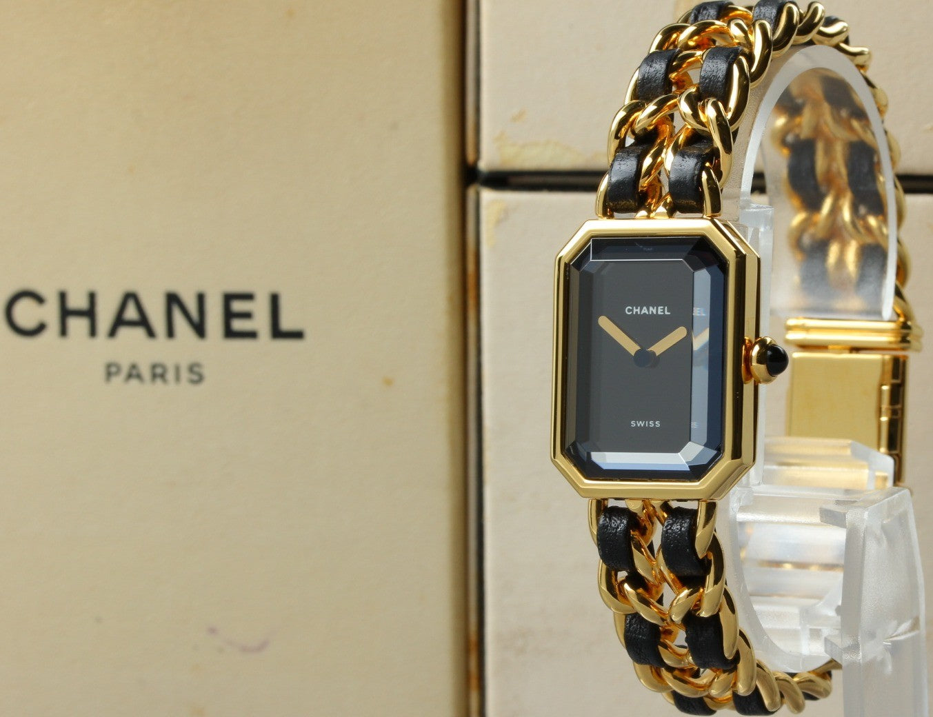CHANEL Premiere L Size Black Dial Gold 20mm Quartz Women’s Watch [w/Box]