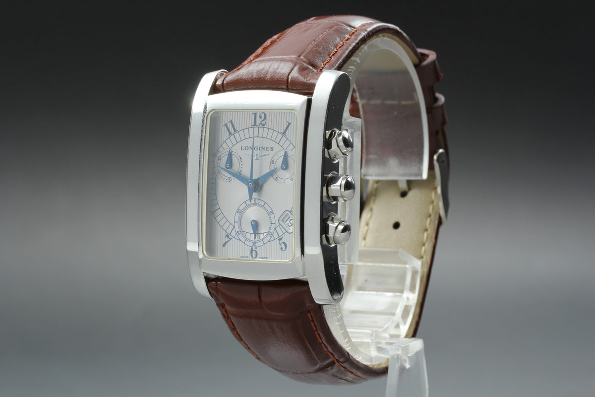 LONGINES Dolce Vita L5.656.4 Chronograph Quartz Silver Men's Watch 28mm JAPAN