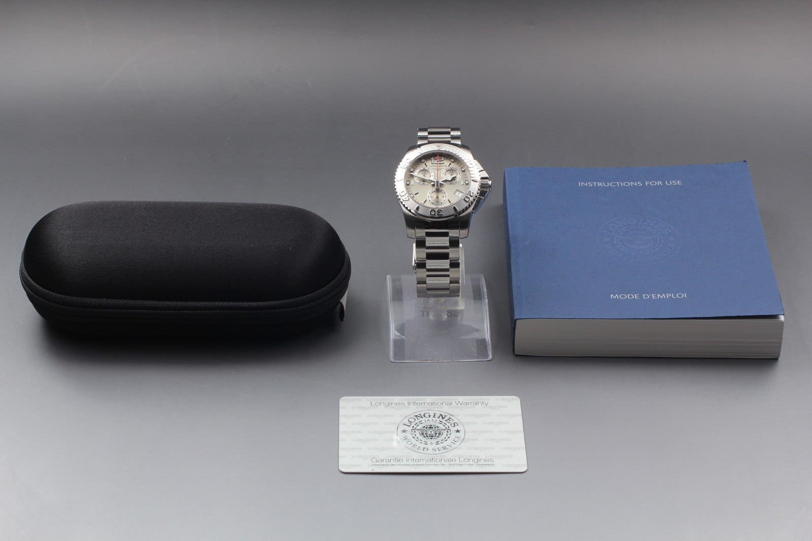 [Exc+5] LONGINES HydroConquest L3.672.4 Silver 40mm Qz Chronograph Men's Watch