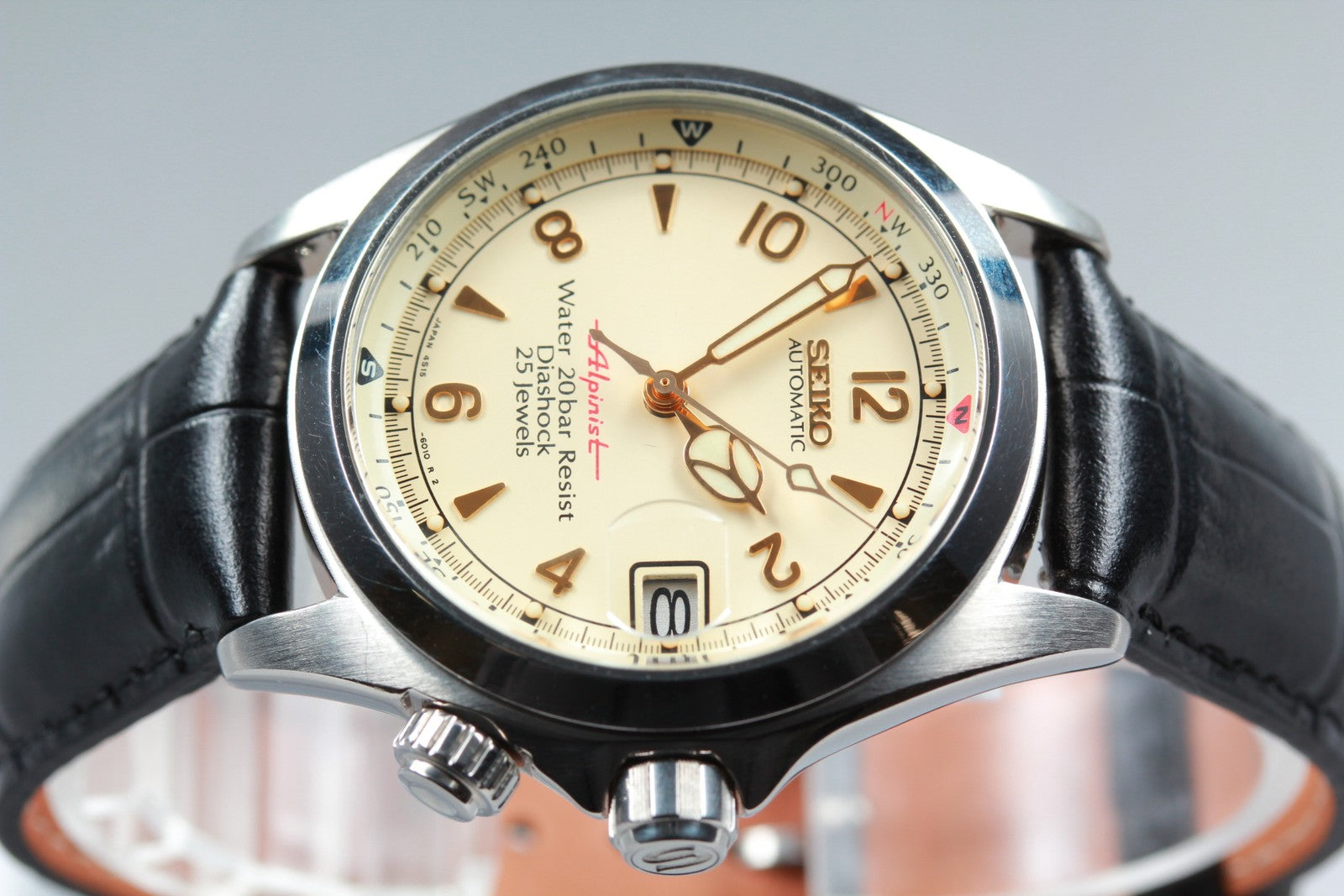 [Exc+5] SEIKO Alpinist 4S15-6000 SCVF007 Cream Dial Automatic Men's JAPAN