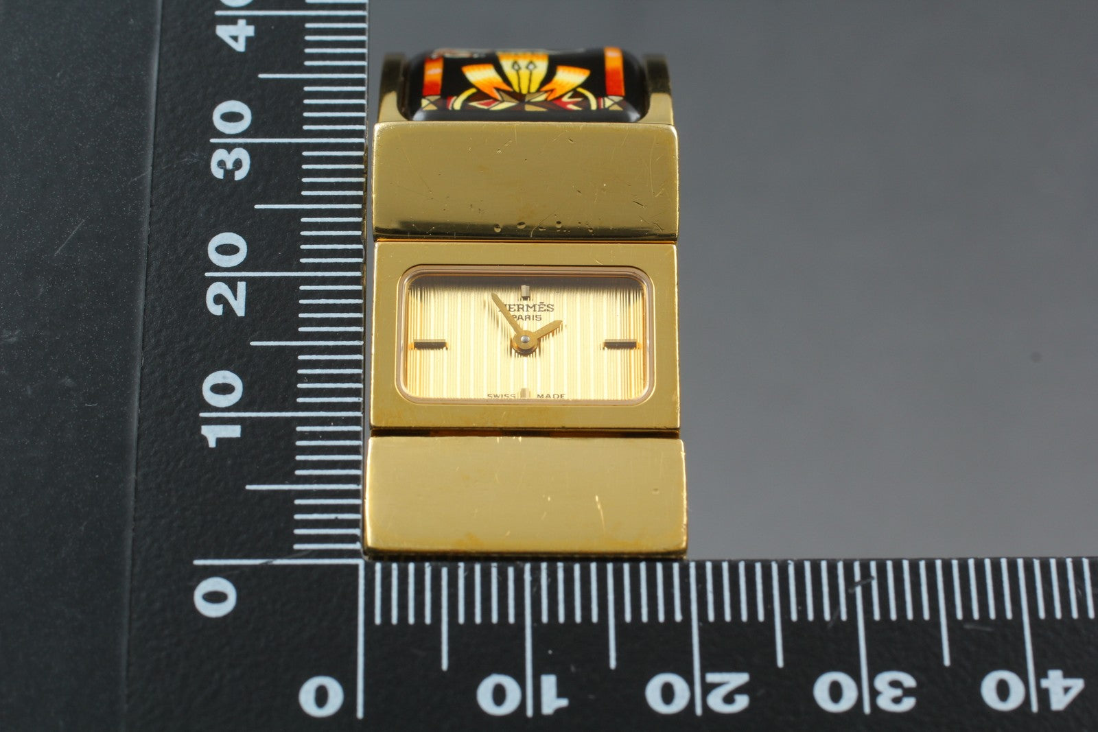 Vintage [Exc+5 Box] HERMES Loquet L01.201 Gold 19mm Womans Quartz Watch