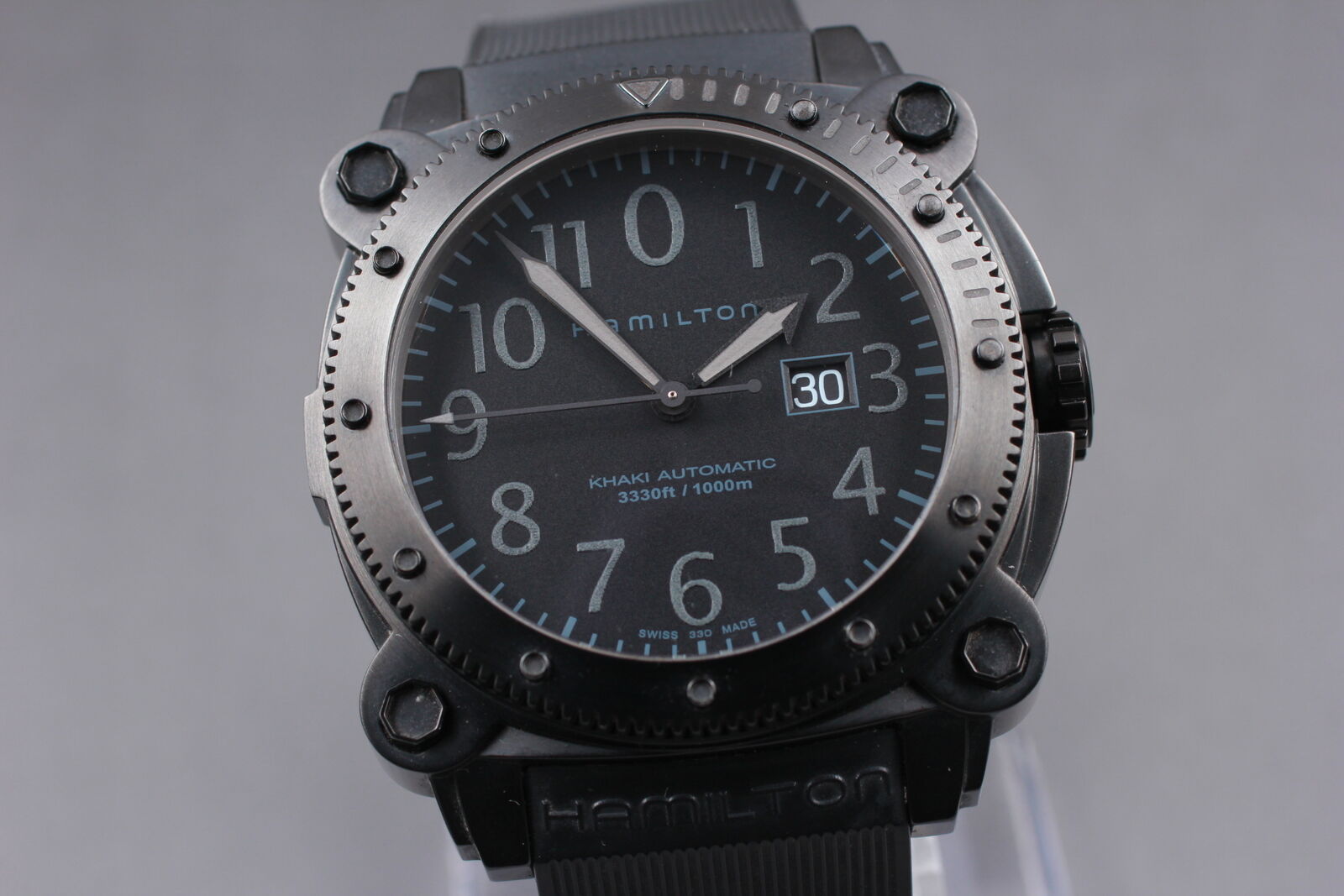[Exc+5 Box] HAMILTON Khaki Below Zero H785850 Black Automatic Men's Watch JAPAN