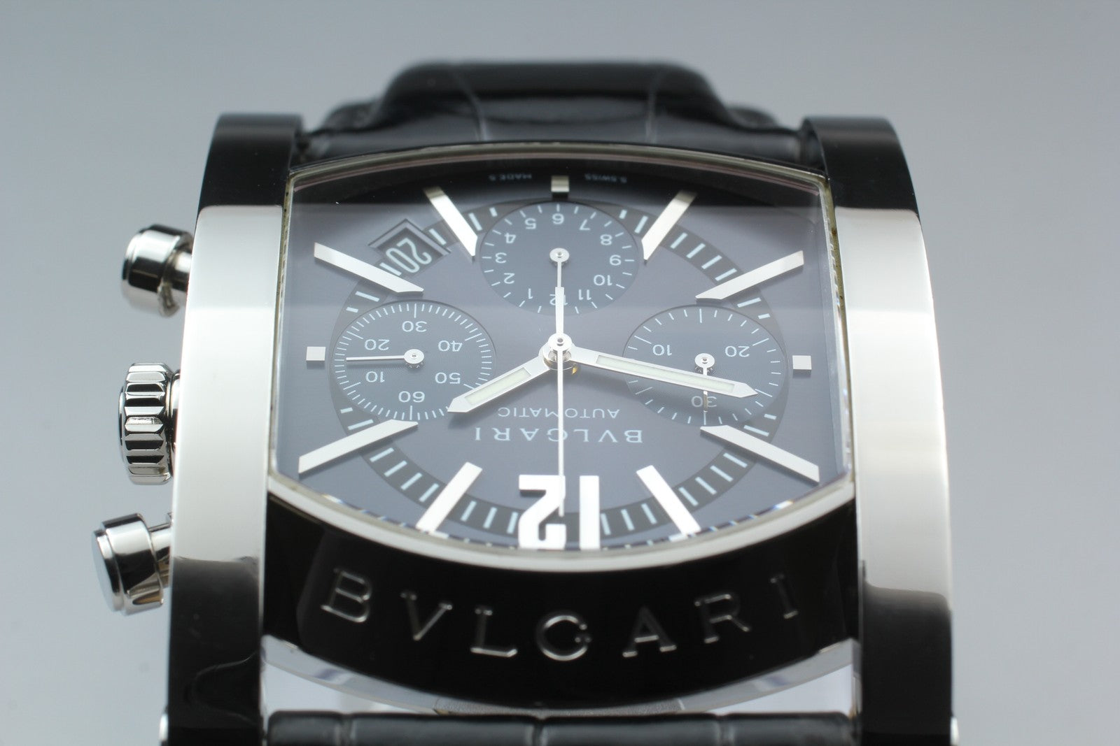 [Exc+5] BVLGARI Assioma AA48SCH Chronograph Black 38mm Automatic Men's Watch