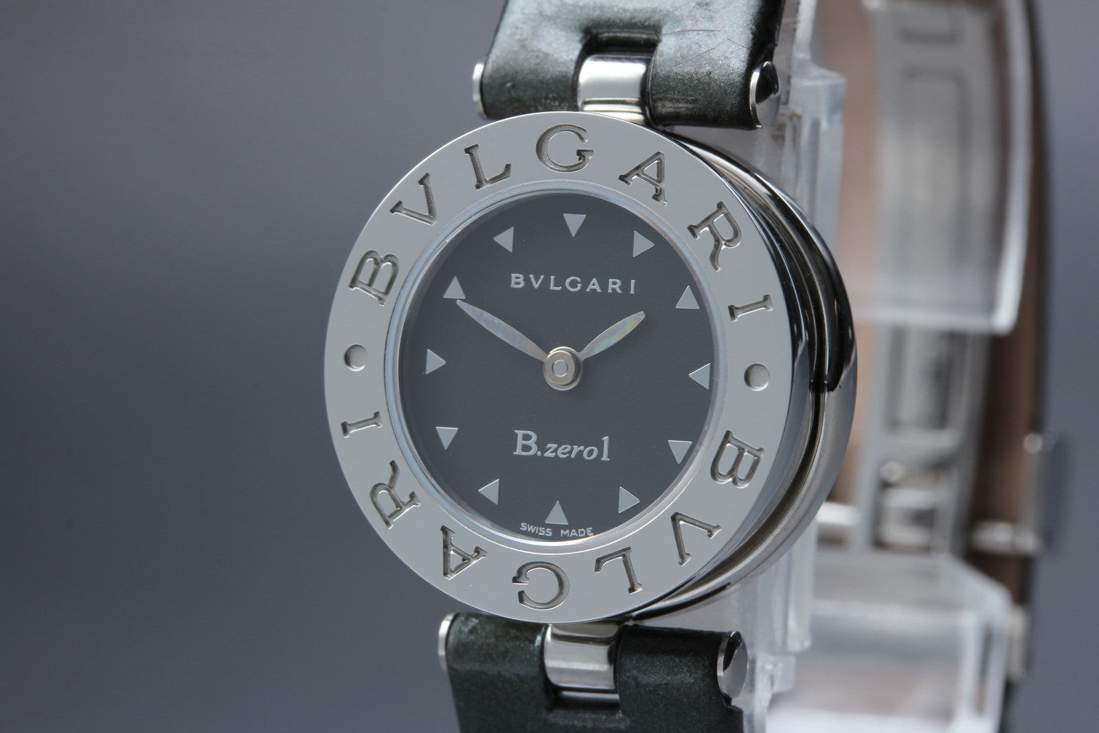 New Batt* BVLGARI B.zero1 BZ22S Quartz Black Dial Women's Watch 22mm N MINT*Box