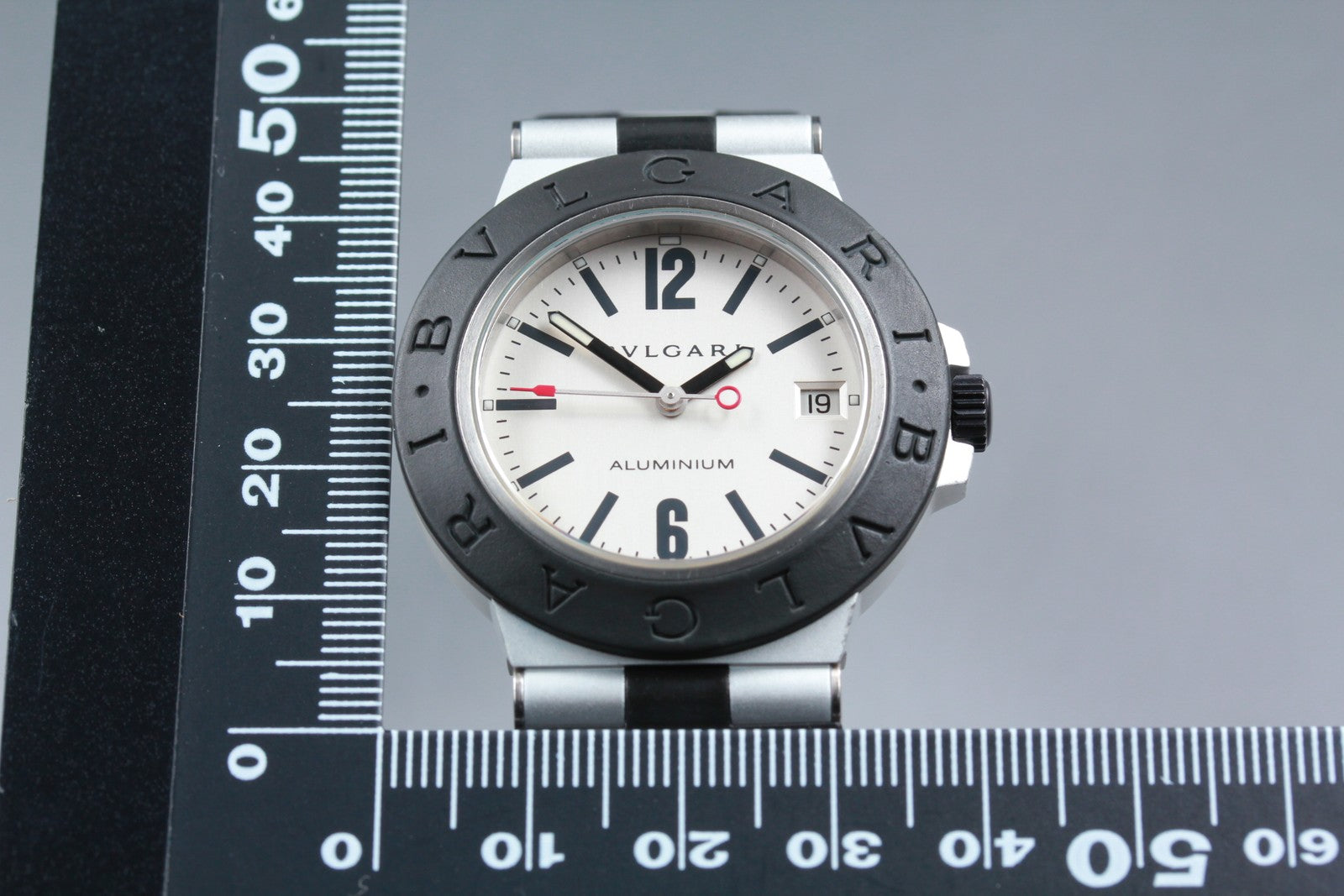 OH[Exc+5]Box BVLGARI Aluminum AL38TA Silver Men's Automatic Watch 38mm JAPAN