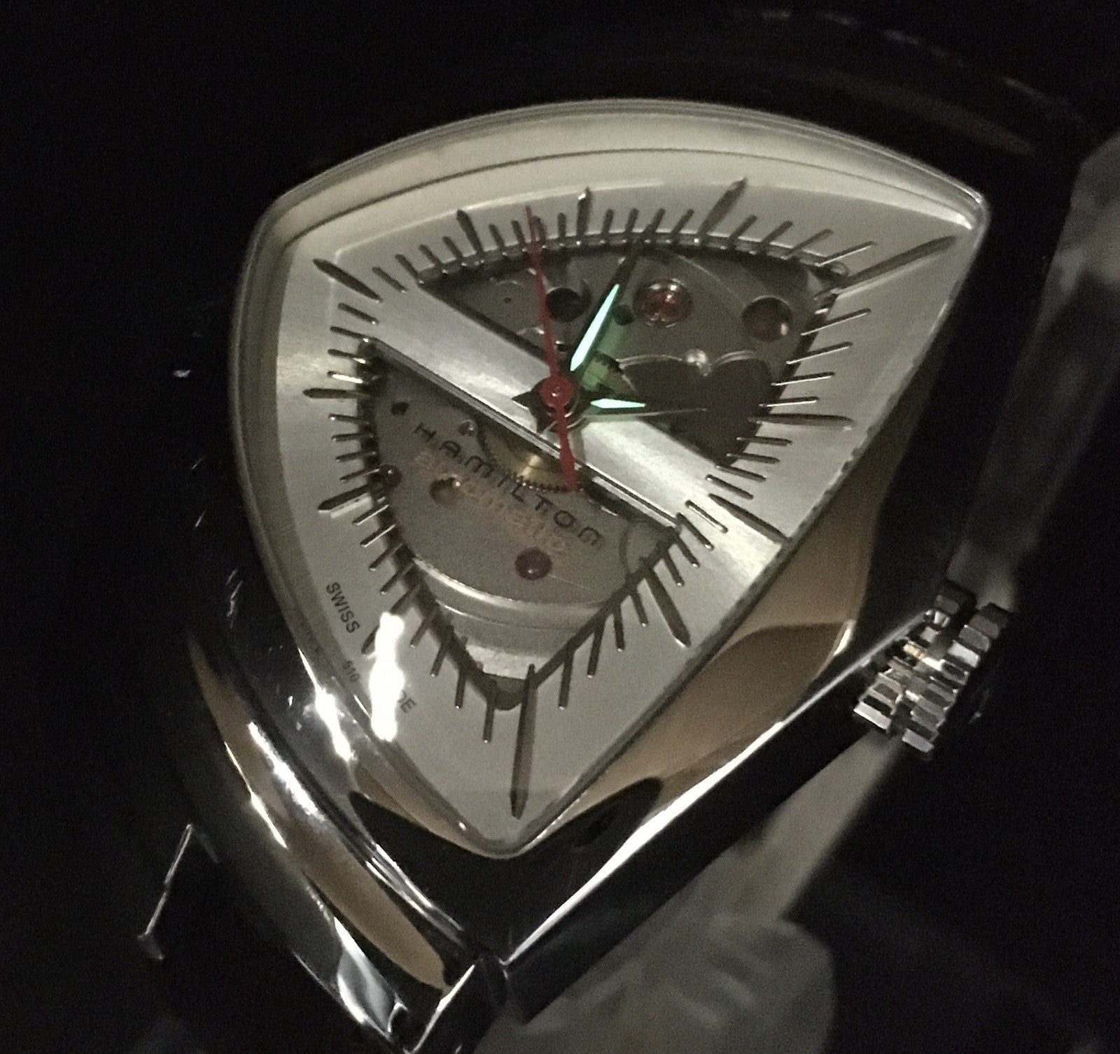 [Exc+5 Box] HAMILTON Ventura H245150 Automatic Brown Silver Men's Watch JAPAN