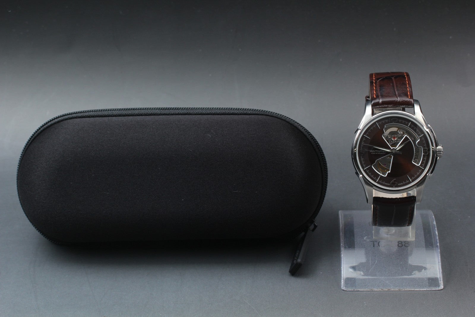 [Exc+5] Hamilton Jazzmaster Viewmatic Open Heart H325650 Brown AT Men's Watch