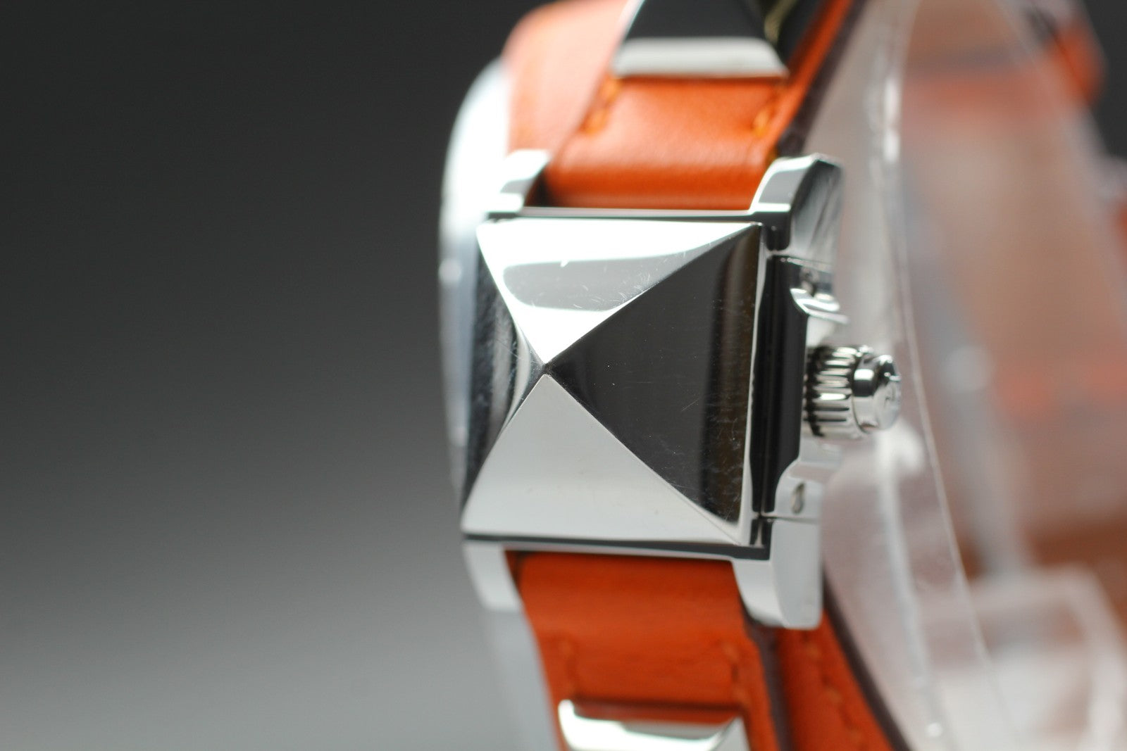 [Exc+5] HERMES Medor ME2.110 Silver Orange 17mm Woman's Watch Quartz From JAPAN