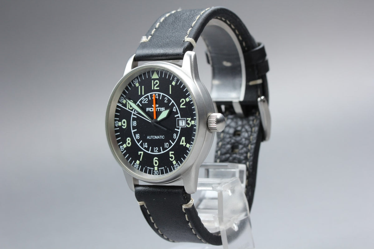 FORTIS Flieger GMT Aviator Pilot 596.10.148 Automatic Black Men's Watch 40mm JP