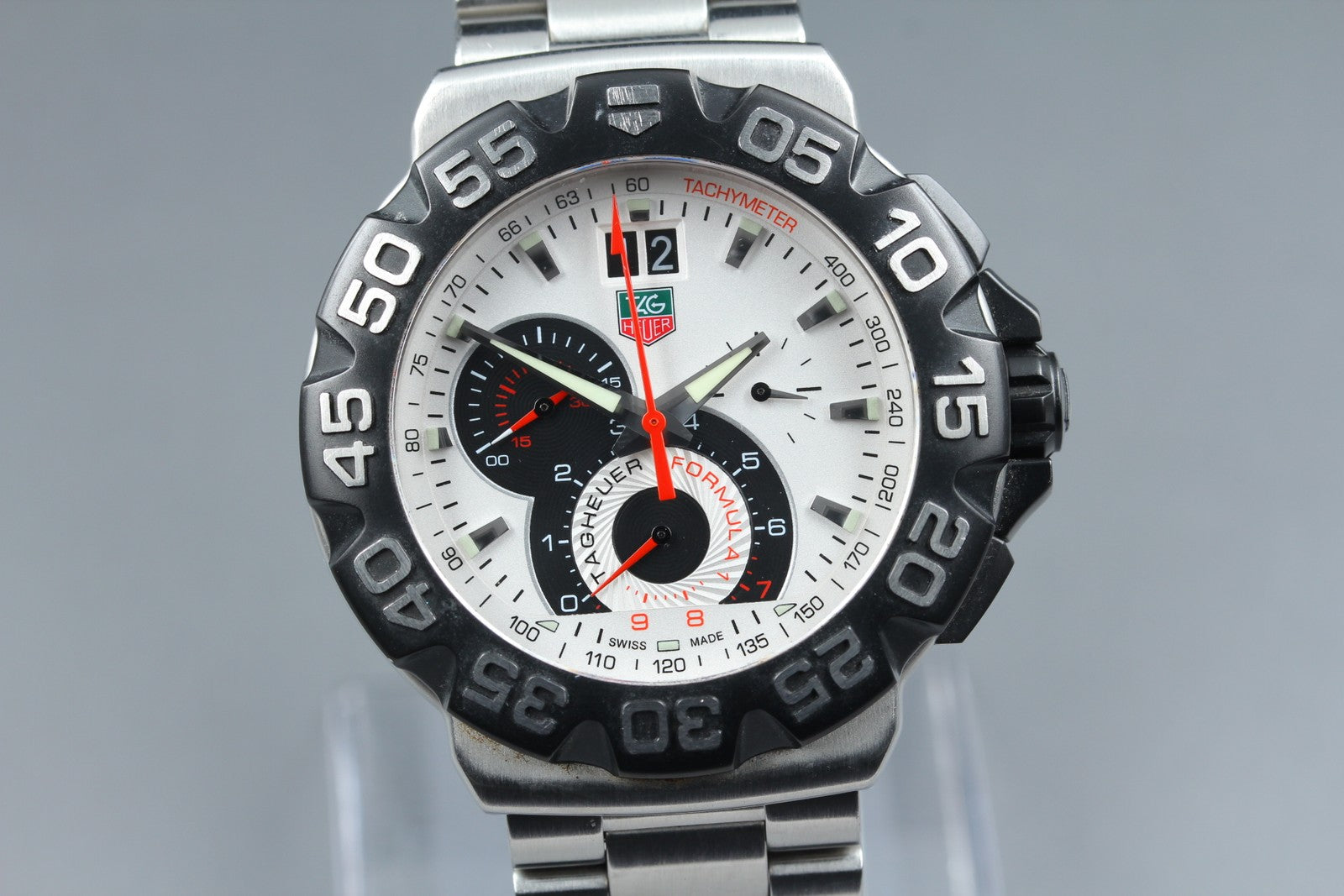 TAG Heuer Formula 1 CAH1011 Quartz Chronograph White Dial Men's Watch 44mm JP