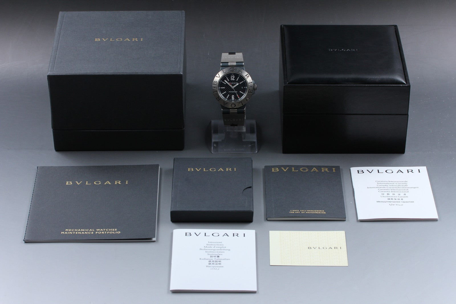 BVLGARI Diagono Titanium TI44TA Automatic Date Men's Watch 44mm JAPAN Exc+5*Box