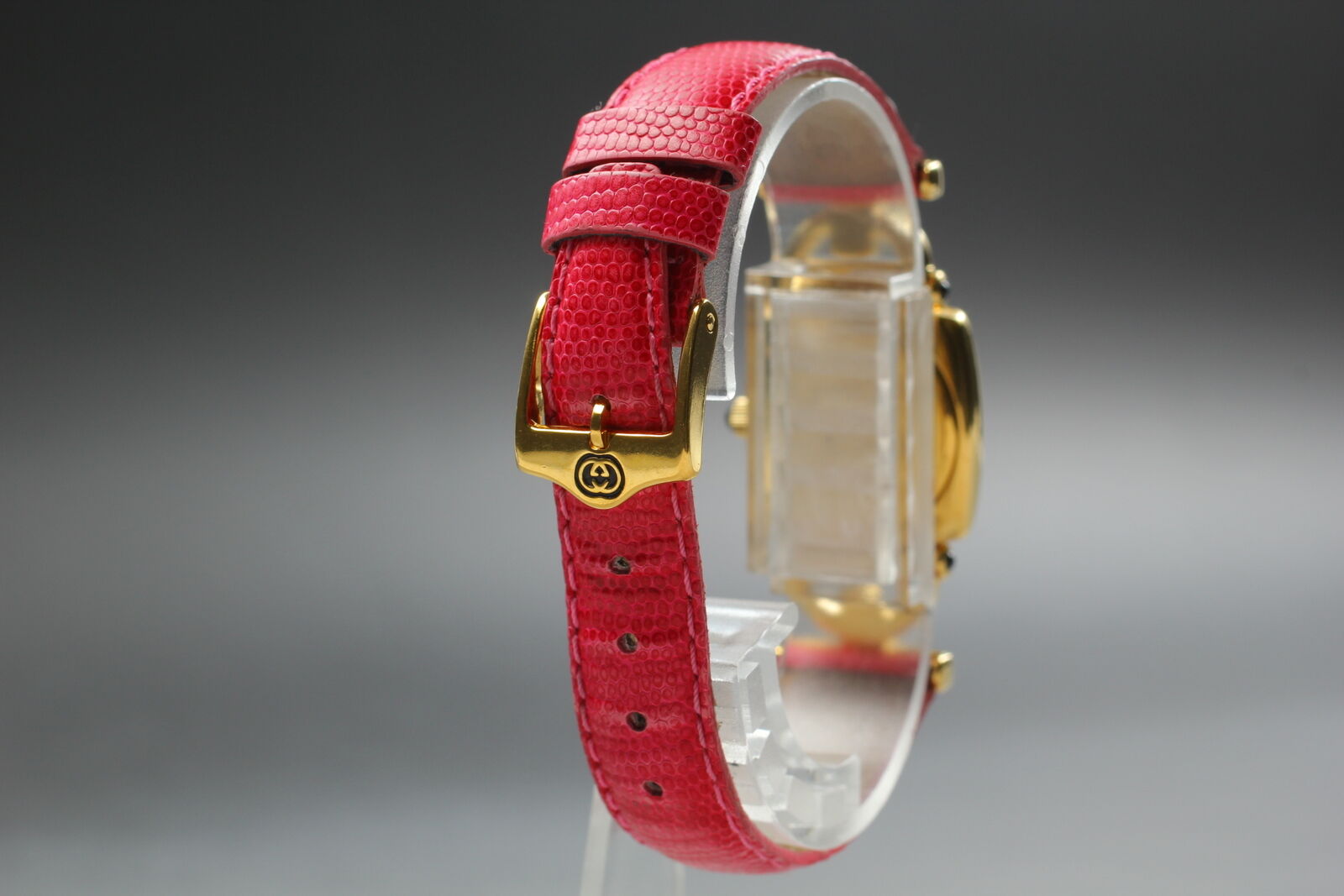 Vintage [Exc+5] GUCCI Horsebit 6300L White Dial Pink Woman's Quartz Watch JAPAN