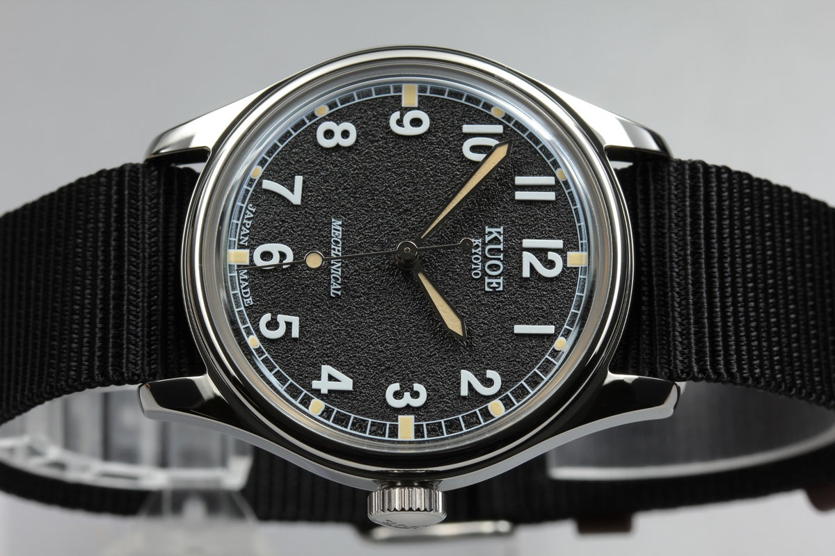KUOE KYOTO OLD SMITH 90-002 35mm Black Automatic Men's Watch JAPAN [Box]